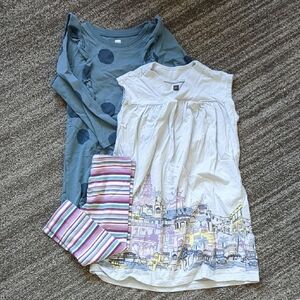 Tea Collection 4T Bundle (2 Dresses, 1 Pair Capri Leggings)